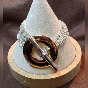 Lauren Ralph Lauren Silvertone & Goldtone Toggle 7 Inch Bracelet